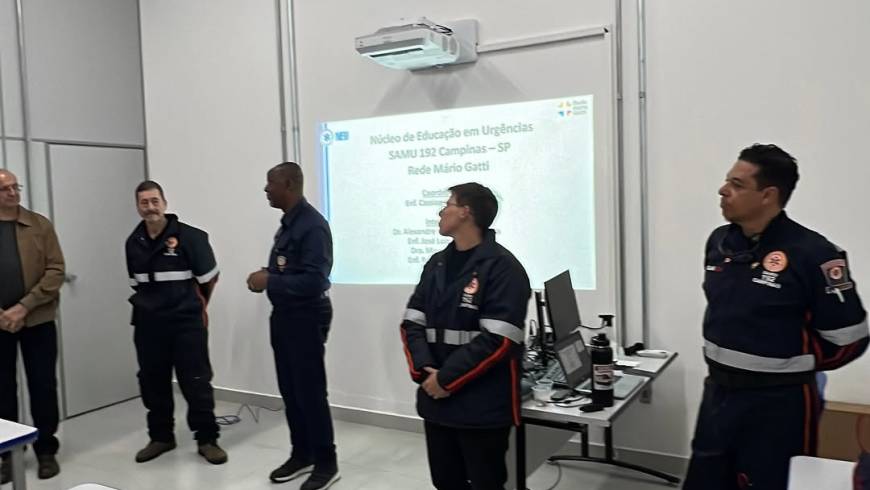Treinamento de múltiplas vítimas na sede do SAMU Campinas
