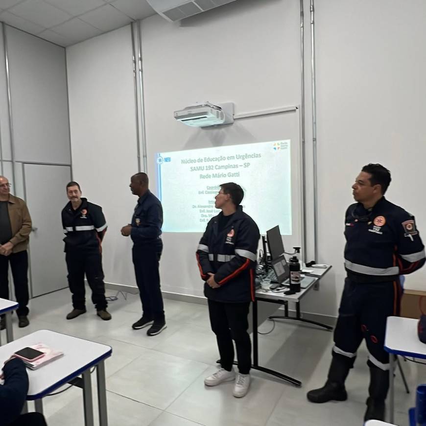 Treinamento de múltiplas vítimas na sede do SAMU Campinas